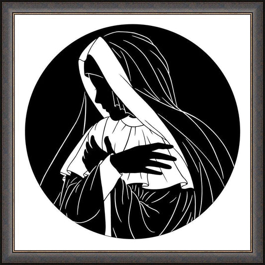 Wall Frame Espresso - Mater Dolorosa - Mother of Sorrows by D. Paulos