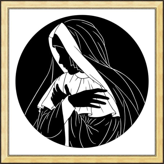 Wall Frame Gold - Mater Dolorosa - Mother of Sorrows by D. Paulos