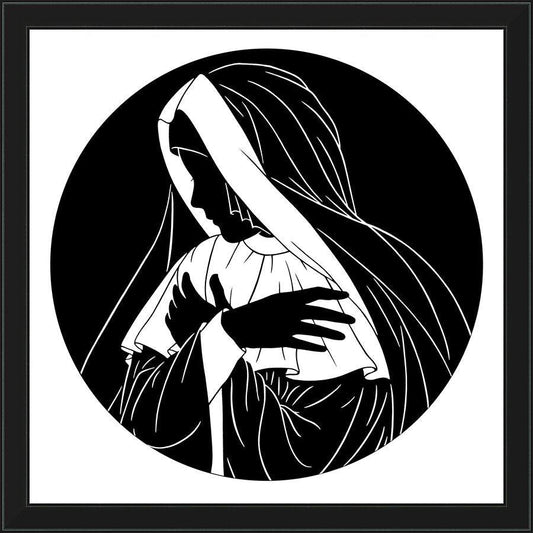 Wall Frame Black - Mater Dolorosa by D. Paulos