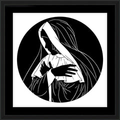 Wall Frame Black - Mater Dolorosa by D. Paulos