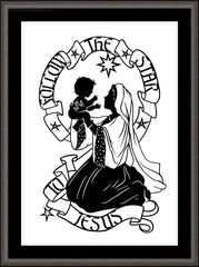 Wall Frame Espresso - Follow the Star to Jesus by D. Paulos