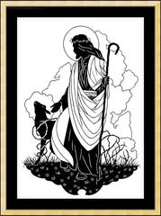 Wall Frame Gold - Good Shepherd by D. Paulos