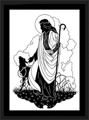 Wall Frame Black - Good Shepherd by D. Paulos