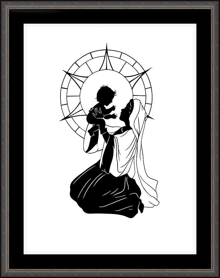 Wall Frame Espresso, Matted - Heaven's Crystal Window by Dan Paulos - Trinity Stores