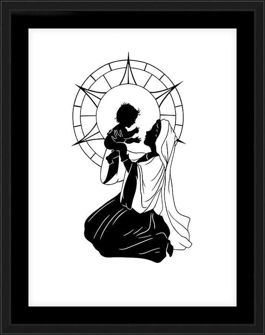 Wall Frame Black, Matted - Heaven's Crystal Window by D. Paulos