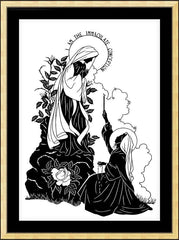 Wall Frame Gold - Our Lady and St. Bernadette of Lourdes - 