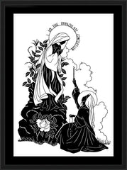 Wall Frame Black - Our Lady and St. Bernadette of Lourdes - 