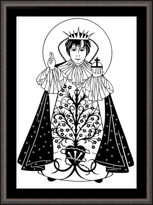 Wall Frame Espresso, Matted - Infant of Prague by D. Paulos
