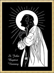 Wall Frame Gold - St. John Baptist Vianney by D. Paulos