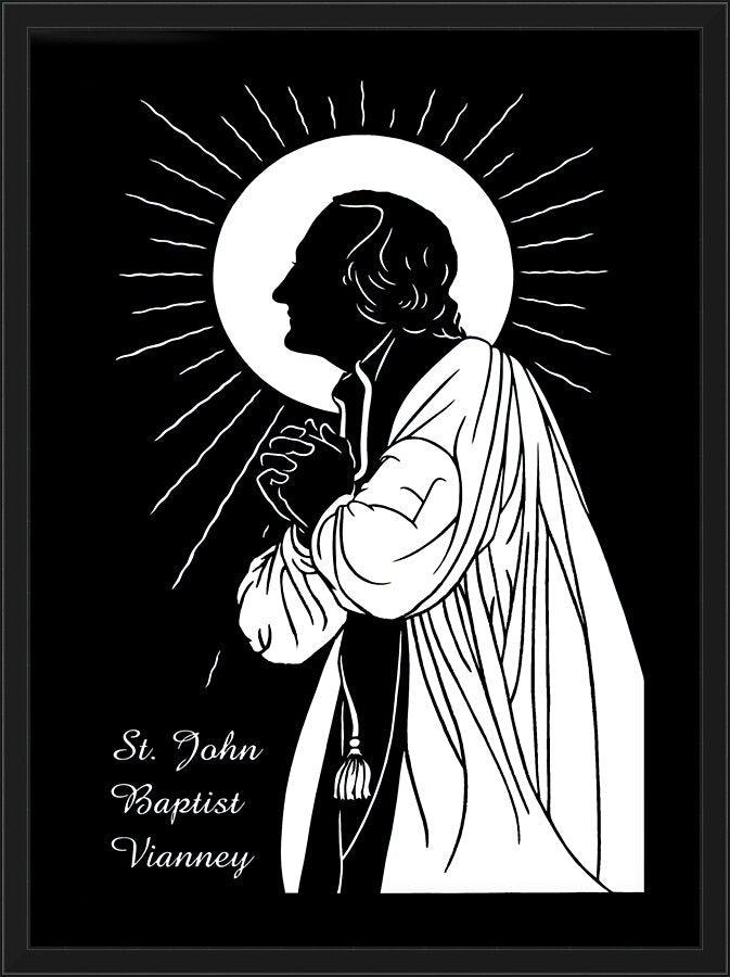 Wall Frame Black, Matted - St. John Baptist Vianney by Dan Paulos - Trinity Stores