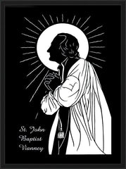 Wall Frame Black - St. John Baptist Vianney by D. Paulos
