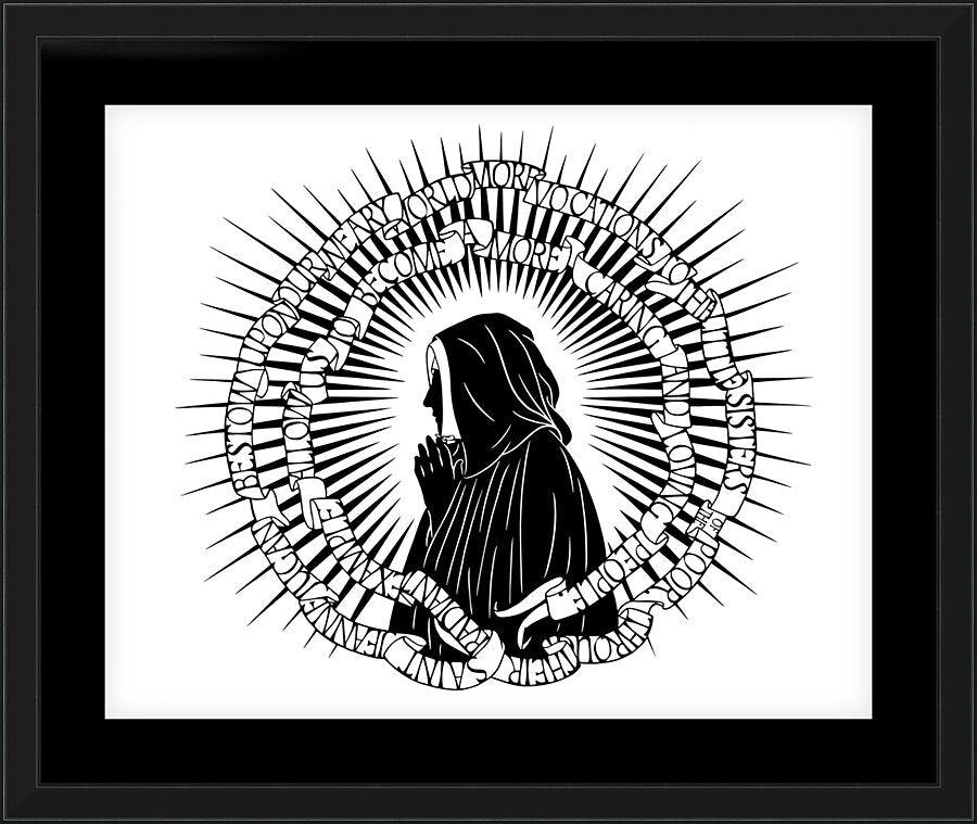 Wall Frame Black, Matted - St. Jeanne Jugan by Dan Paulos - Trinity Stores