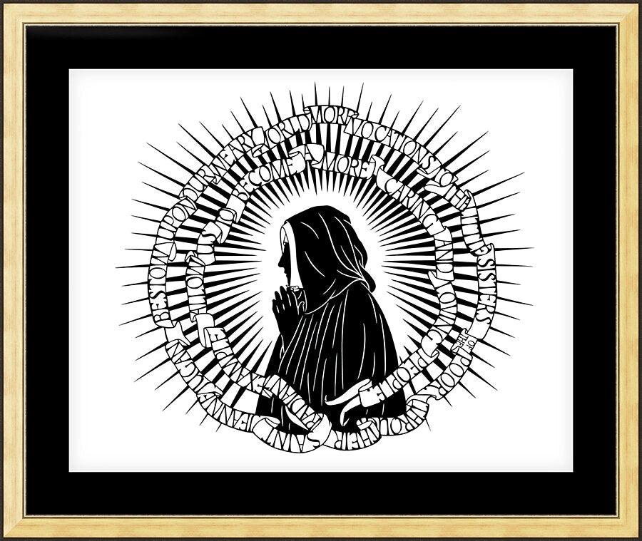 Wall Frame Gold, Matted - St. Jeanne Jugan by D. Paulos