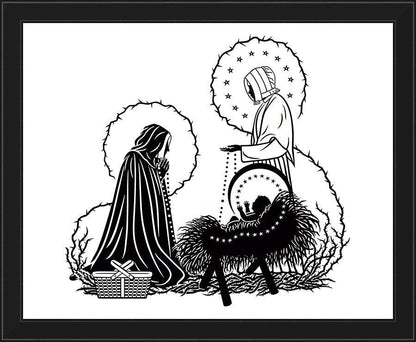 Wall Frame Black - St. Jeanne Jugan and Infant Jesus by D. Paulos