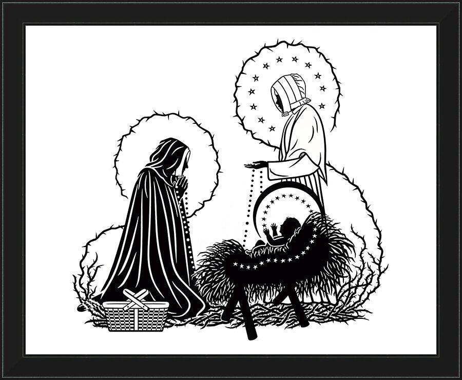 Wall Frame Black - St. Jeanne Jugan and Infant Jesus by Dan Paulos - Trinity Stores
