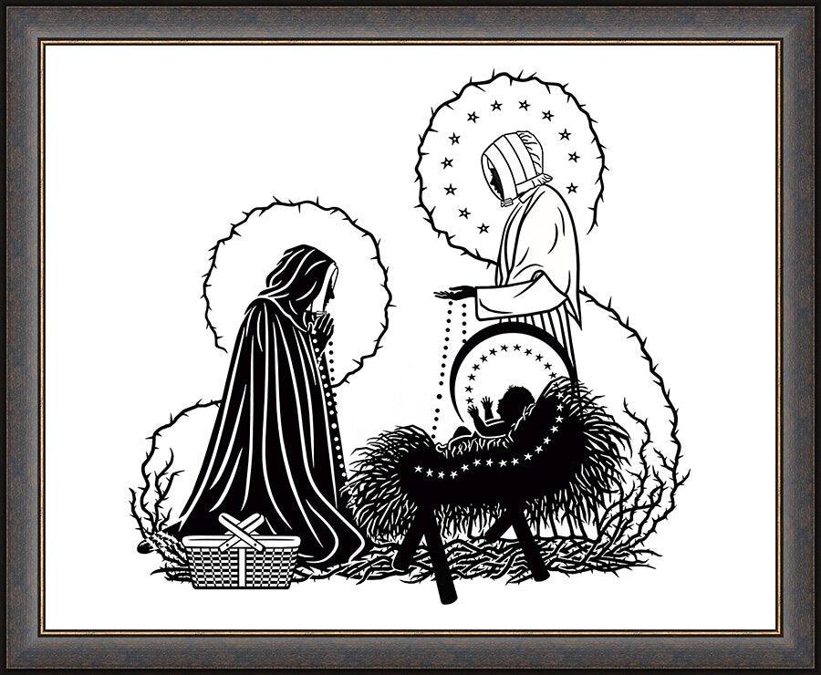 Wall Frame Espresso - St. Jeanne Jugan and Infant Jesus by Dan Paulos - Trinity Stores