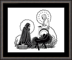 Wall Frame Espresso - St. Jeanne Jugan and Infant Jesus by D. Paulos