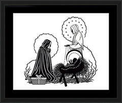 Wall Frame Black - St. Jeanne Jugan and Infant Jesus by D. Paulos