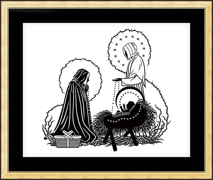 Wall Frame Gold, Matted - St. Jeanne Jugan and Infant Jesus by Dan Paulos - Trinity Stores