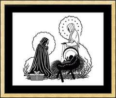 Wall Frame Gold - St. Jeanne Jugan and Infant Jesus by D. Paulos
