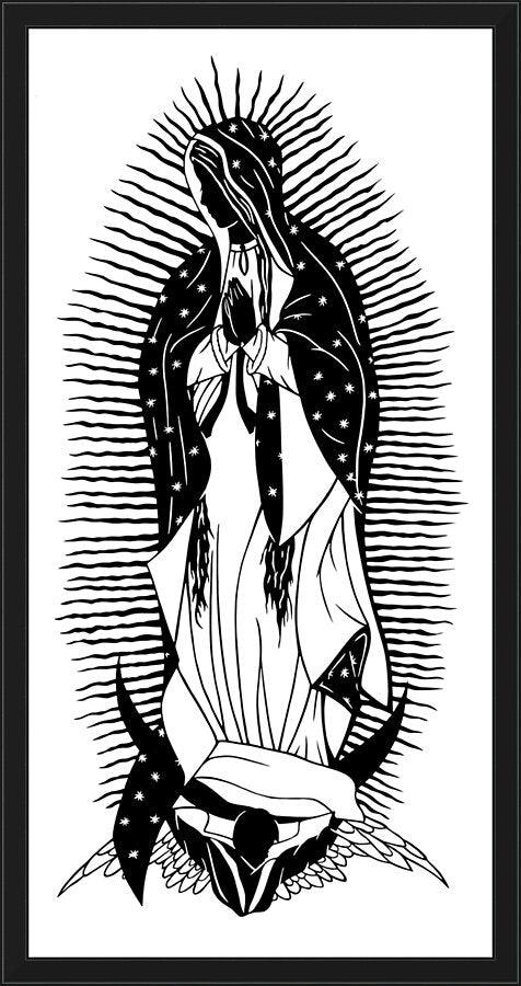 Wall Frame Black - Our Lady of Guadalupe by D. Paulos