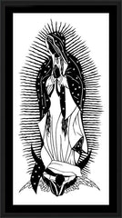 Wall Frame Black - Our Lady of Guadalupe by D. Paulos