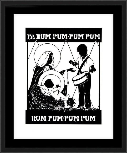 Wall Frame Black, Matted - Little Drummer Boy by D. Paulos