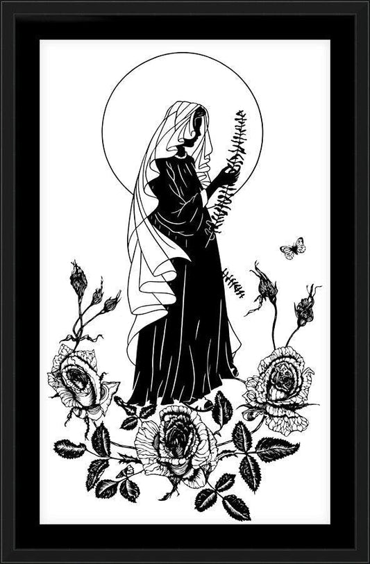 Wall Frame Black, Matted - Lo, How A Rose E'er Blooming by Dan Paulos