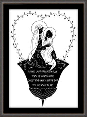 Wall Frame Espresso - Lovely Lady Dressed in Blue by D. Paulos