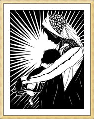 Wall Frame Gold - Our Lady of the Light - ver.1 by D. Paulos