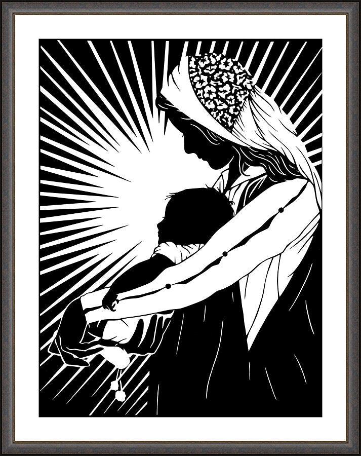 Wall Frame Espresso, Matted - Our Lady of the Light - ver.1 by Dan Paulos - Trinity Stores