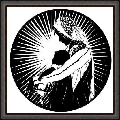 Wall Frame Espresso - Our Lady of the Light - ver.2 by D. Paulos