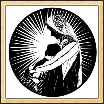 Wall Frame Gold - Our Lady of the Light - ver.2 by D. Paulos