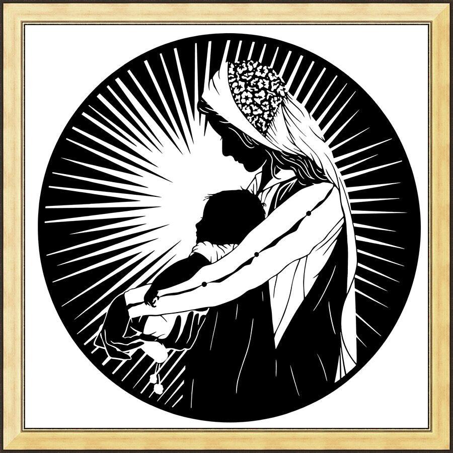 Wall Frame Gold - Our Lady of the Light - ver.2 by Dan Paulos - Trinity Stores