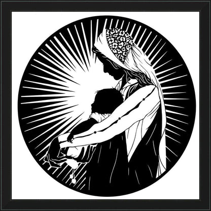 Wall Frame Black - Our Lady of the Light - ver.2 by Dan Paulos - Trinity Stores