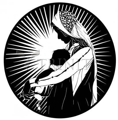 Wall Frame Black, Matted - Our Lady of the Light - ver.2 by Dan Paulos - Trinity Stores