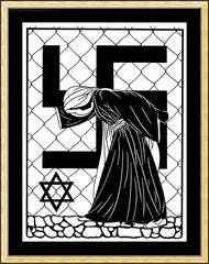 Wall Frame Gold - Our Lady of Auschwitz by D. Paulos