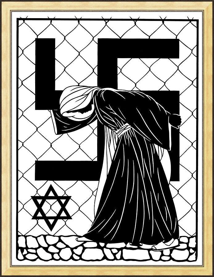 Wall Frame Gold - Our Lady of Auschwitz by D. Paulos