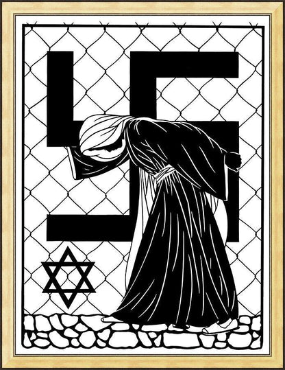 Wall Frame Gold - Our Lady of Auschwitz by D. Paulos