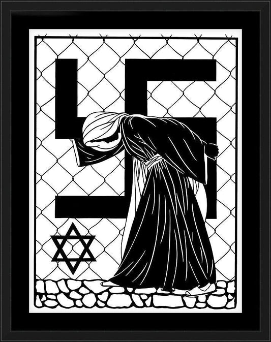 Wall Frame Black, Matted - Our Lady of Auschwitz by D. Paulos