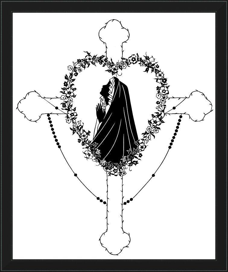 Wall Frame Black - Our Lady of the Rosary by D. Paulos
