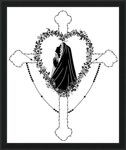 Wall Frame Black - Our Lady of the Rosary by Dan Paulos - Trinity Stores