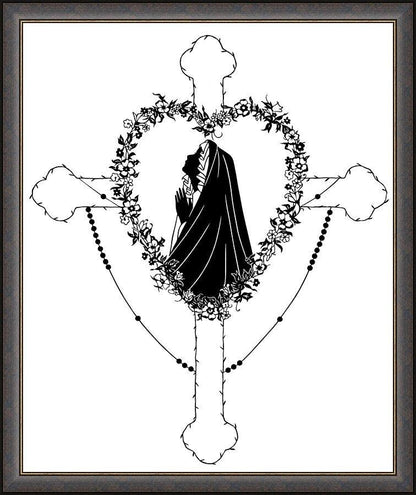 Wall Frame Espresso - Our Lady of the Rosary by D. Paulos
