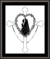 Wall Frame Espresso - Our Lady of the Rosary by D. Paulos