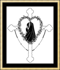 Wall Frame Gold - Our Lady of the Rosary by D. Paulos