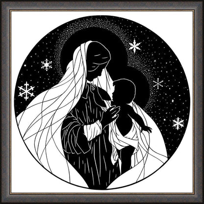 Wall Frame Espresso - Our Lady of the Snows by D. Paulos
