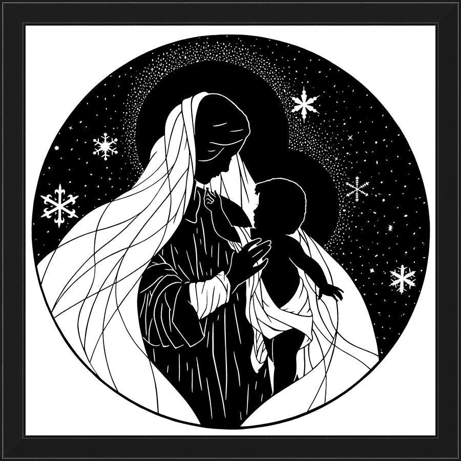 Wall Frame Black - Our Lady of the Snows by D. Paulos