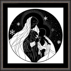 Wall Frame Espresso - Our Lady of the Snows by D. Paulos