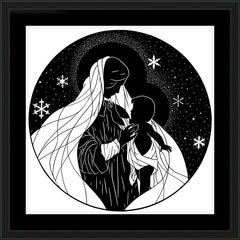 Wall Frame Black - Our Lady of the Snows by D. Paulos