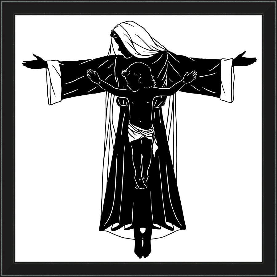 Wall Frame Black - Mary's Cross by D. Paulos